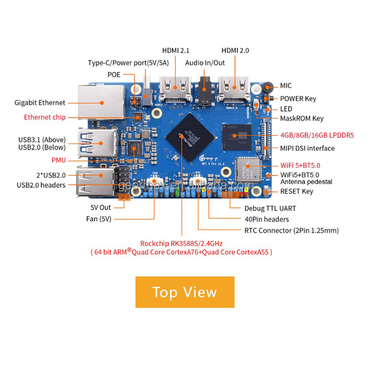 Orange Pi 5 Pro 4GB 8GB 16GB R - огляд і ціна Orange Pi 5 Plus 16Gb